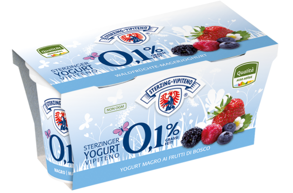 Frutti di bosco Yogurt magro - 250g - Milchhof Sterzing