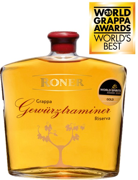Grappa invecchiata Gewürztraminer Riserva - 0.7l - Brennerei Roner