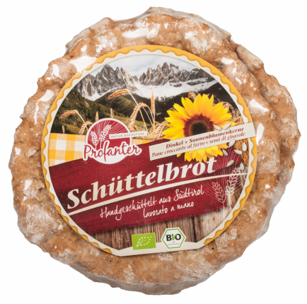 Dinkel - Schüttelbrot Bio mit Sonnenblumenkernen - 230g - Profanter Natur-Backstube