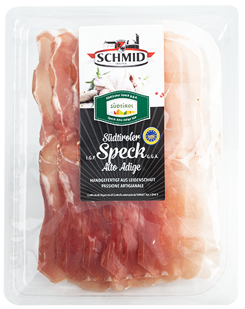 Südtiroler Speck g.g.A. geschnitten - 100g - Schmid Speck