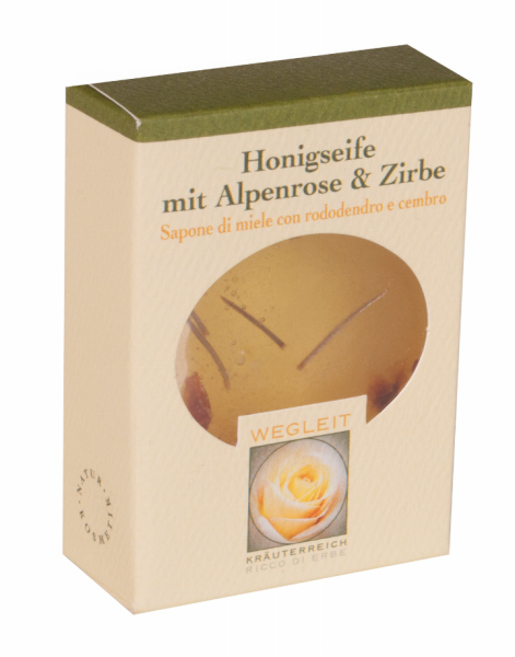 Sapone al miele Cembro e Rododendro Bio - 1Stck. - Kräuterreich Wegleit