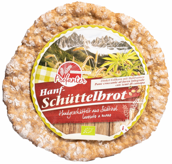 Dinkel-Vollkorn Schüttelbrot mit Hanf - 230g - Profanter Natur-Backstube