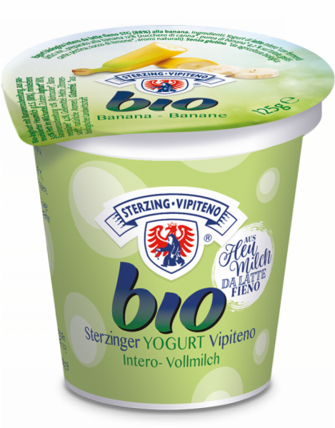 Banana Yogurt intero da latte fieno Bio - 125g - Milchhof Sterzing
