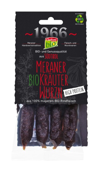 Kaminwurzen alle erbe "100% Beef" High Protein Bio - 100g - Galloni Metzgerei