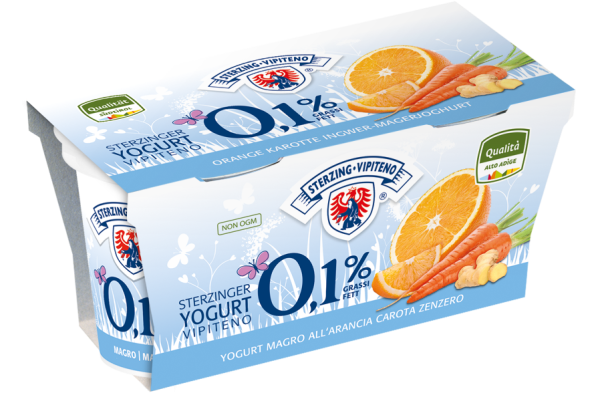 Orange Karotte Ingwer Magerjoghurt - 250g - Milchhof Sterzing